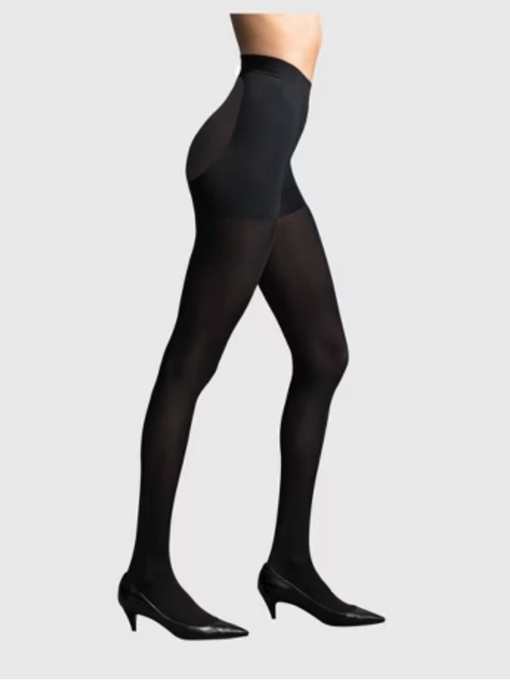 L'eggs Women's 60 Denier 360 Contour Opaque Tights Black High Waisted XXL